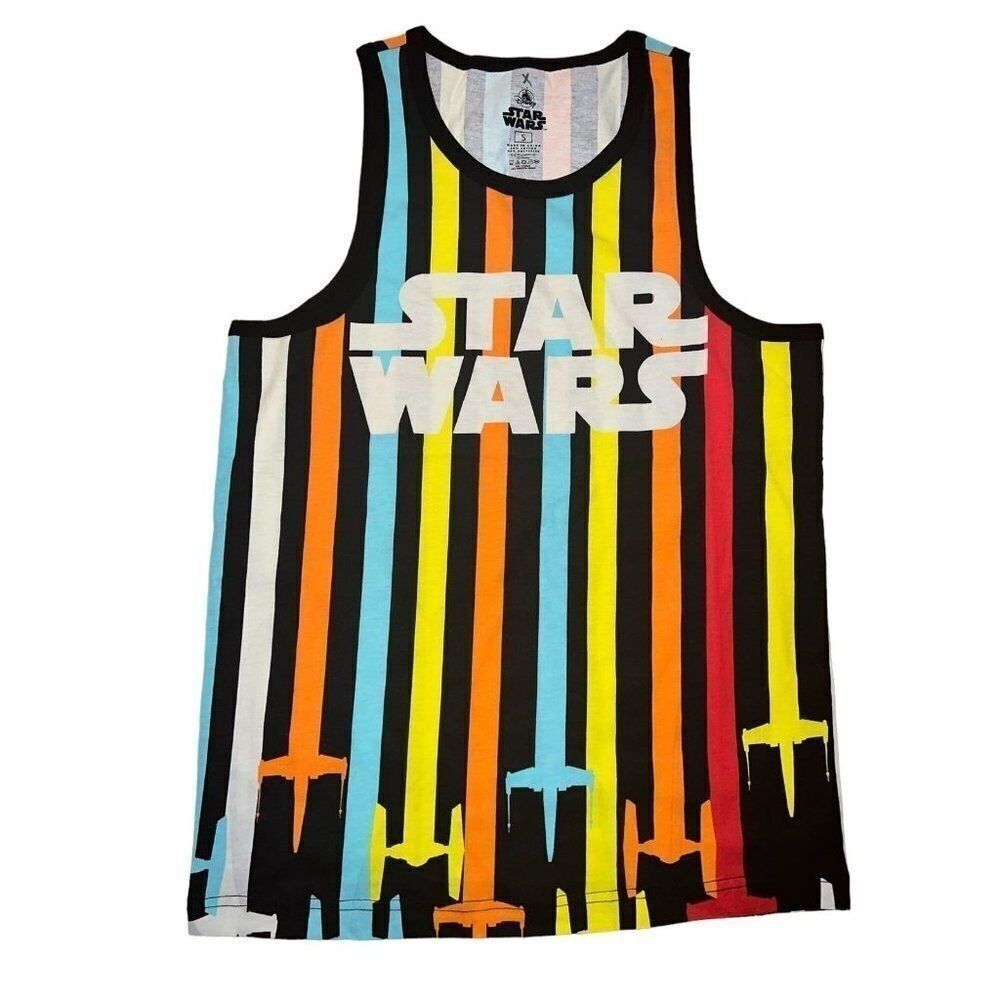 Men's Star Wars tank top crew neck Disney pull over multi colors Small